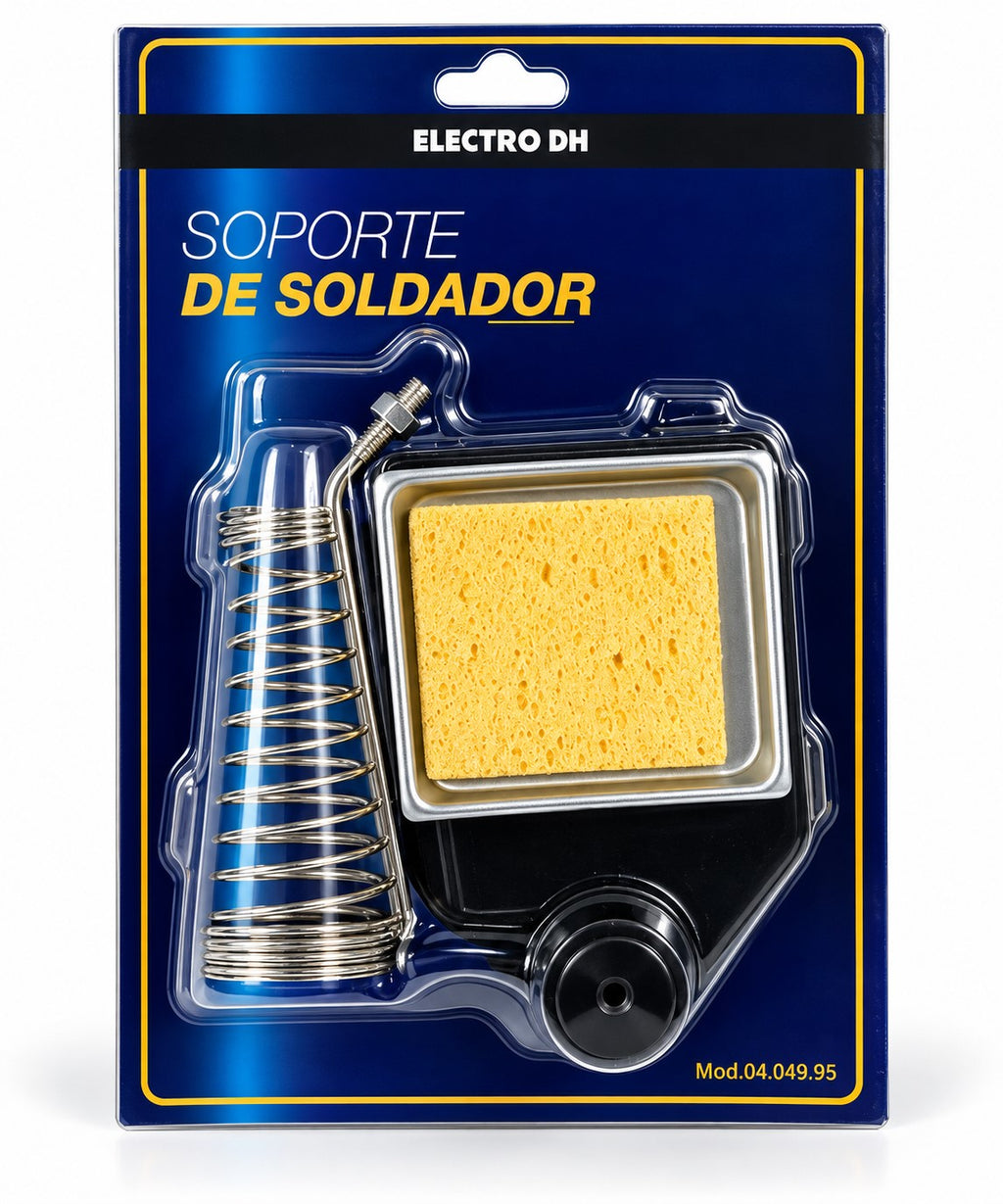 Soporte para Soldador de Sobremesa | Acero Fundido | Esponja de Limpieza | Base Estable