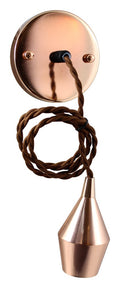 Lámpara Colgante Vintage E27 Cobre | Cable Textil 1,20 m | Máx. 100W
