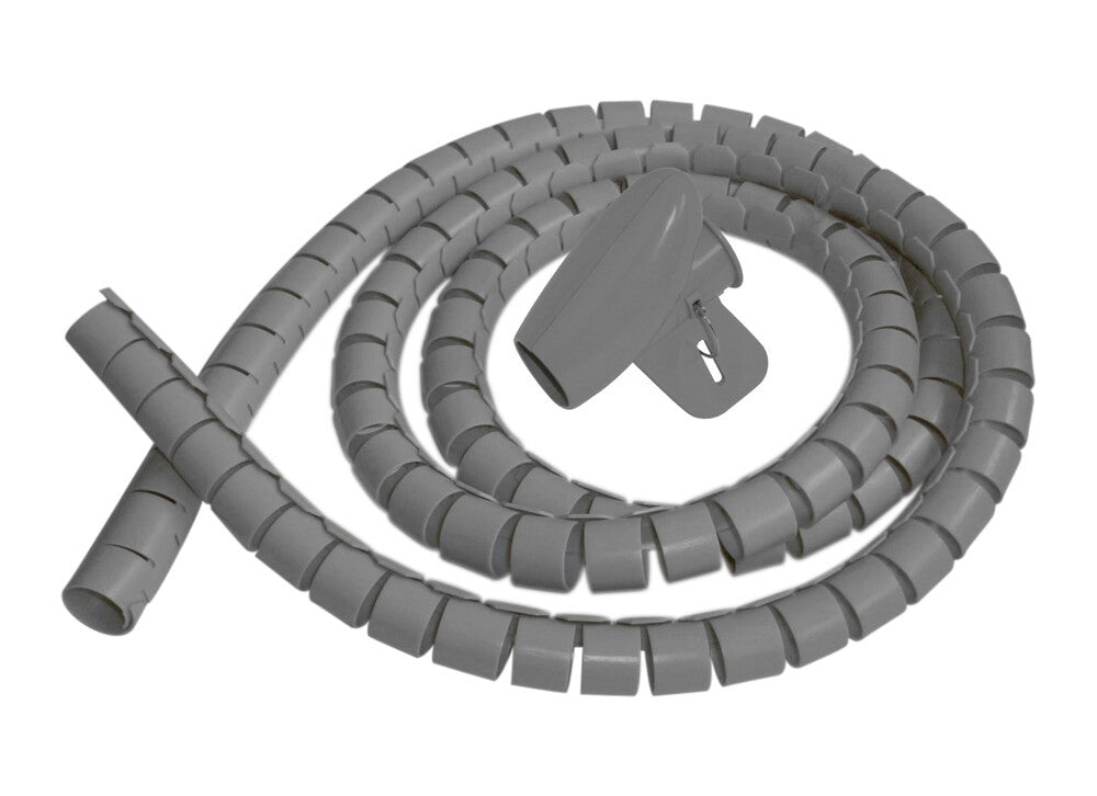 Organizador de Cables 2 m x 16 mm Gris para Instalaciones y Gestión de Cables