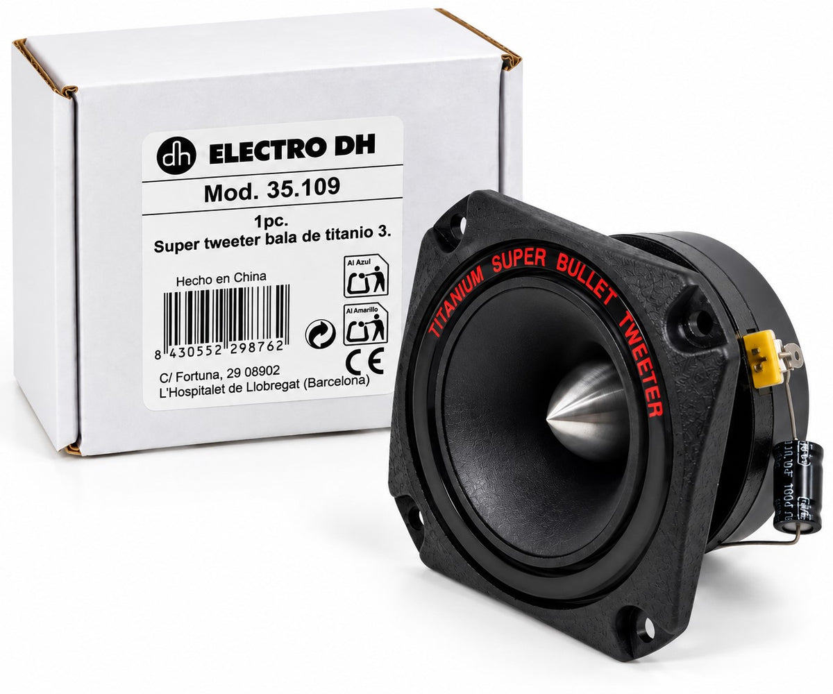 Altavoz Tweeter Bala Titanio 190W RMS 380W Máx 4-8 Ohm Car Audio