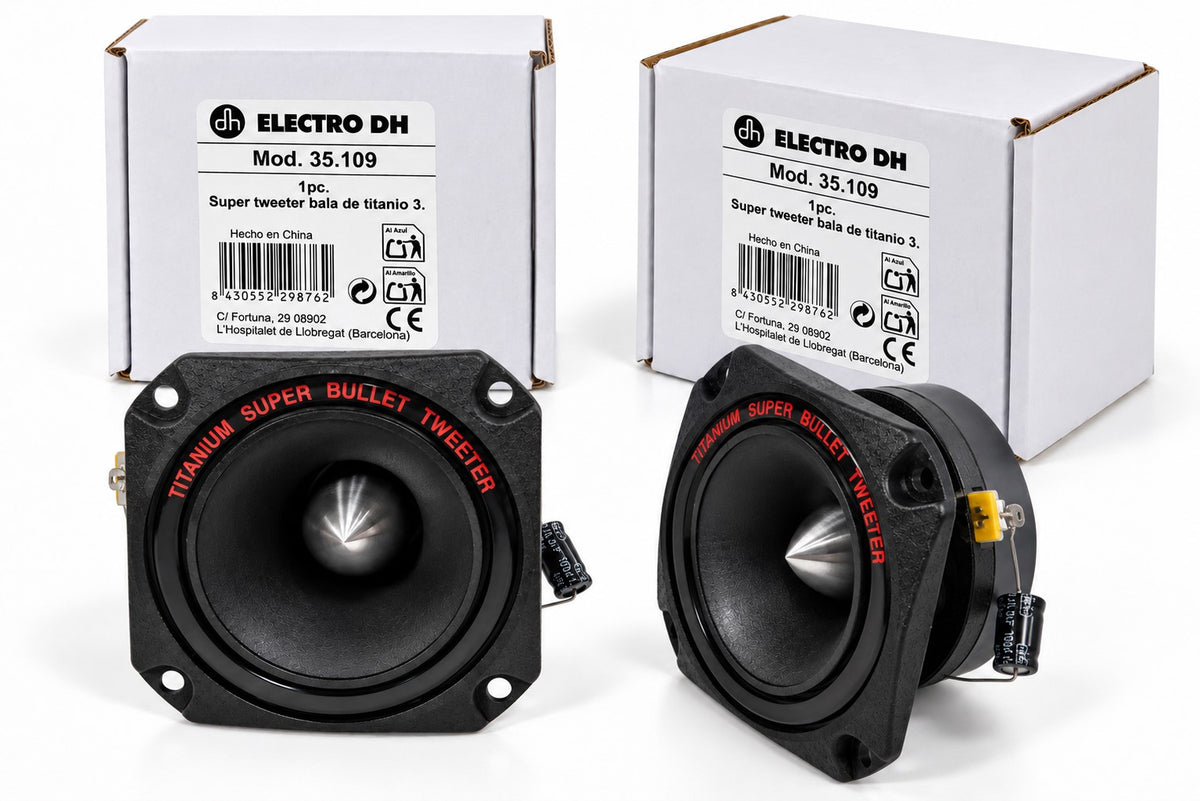 Altavoces Tweeter Bala Titanio 190W RMS | 380W Máx | 2 Unidades | 4-8 Ω