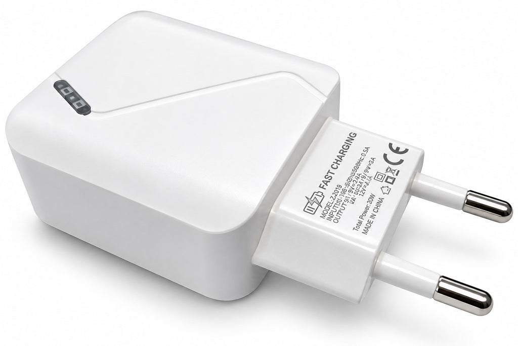 Cargador Doble USB QC3.0 30W Carga Rápida para Red Blanco | Quick Charge 3.0