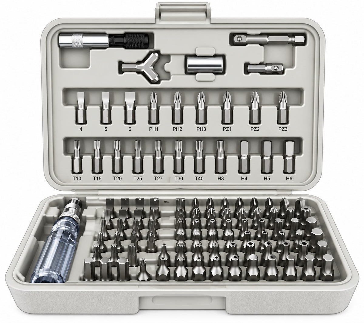 Kit Destornillador Magnético de Precisión + 102 Puntas | Cromo Vanadio | Maleta