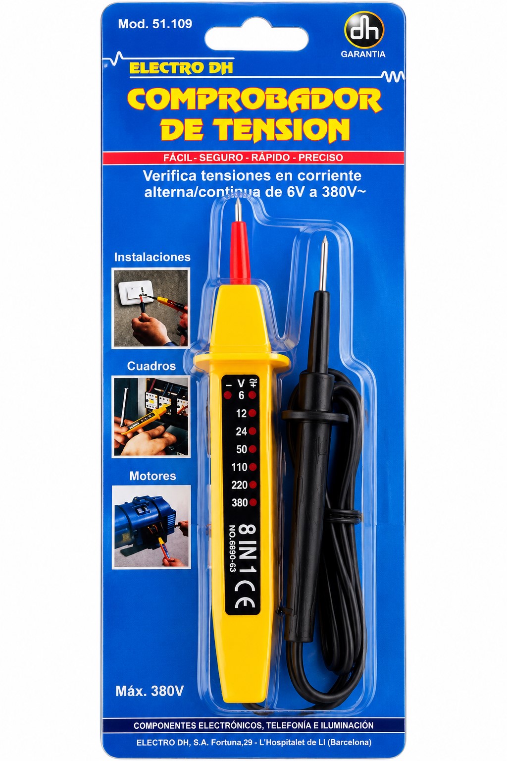 Comprobador de Tensión AC/DC 6-380V | Tester de Voltaje con Indicadores LED