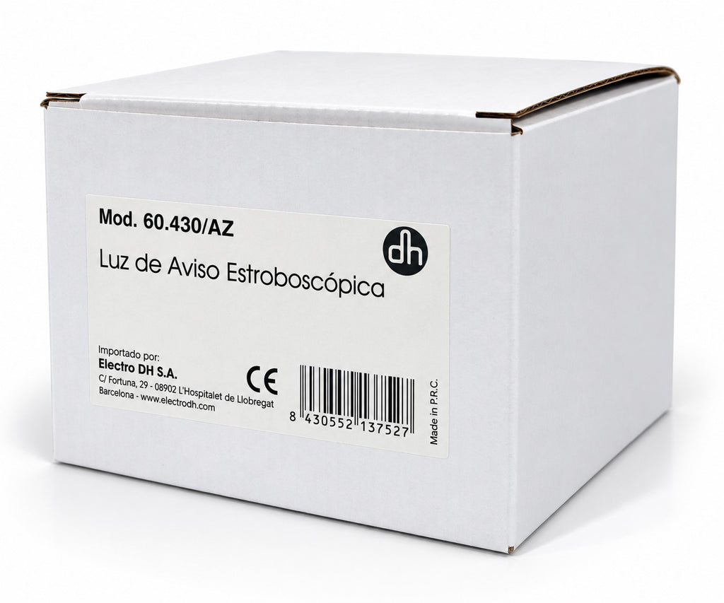 Luz de Aviso Estroboscópica Azul 12–36V | Base Magnética | IP65 | Conector Mechero
