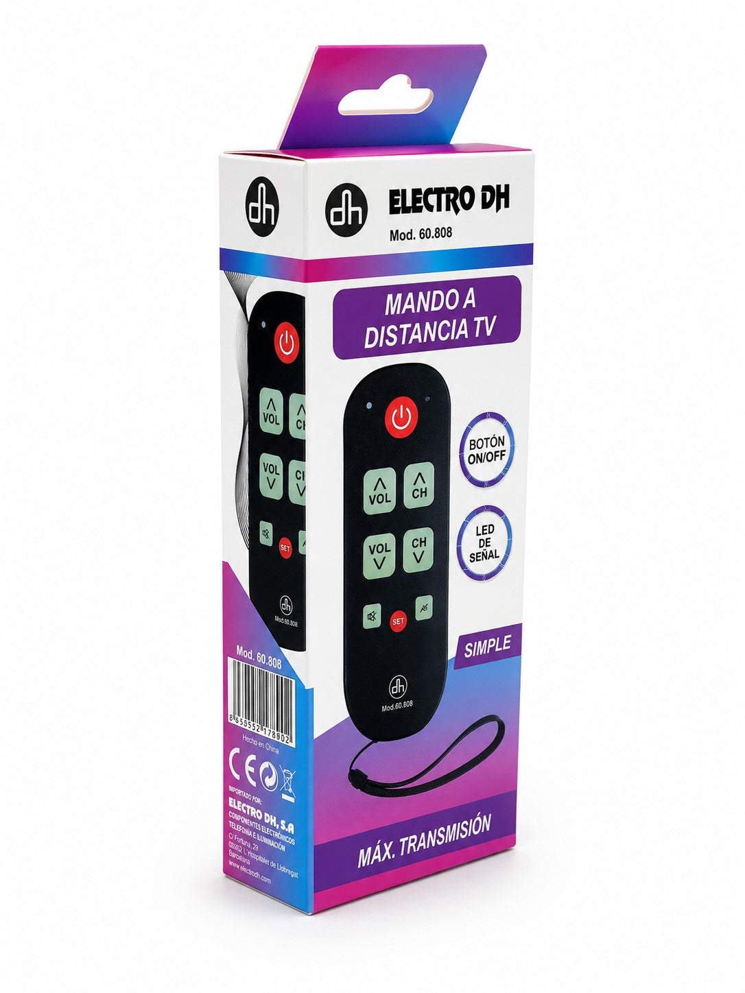 Mando a Distancia TV Multimarca | Programable | Alcance 8 m