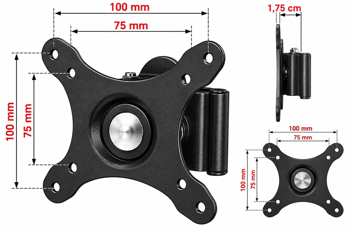 Soporte Articulado para TV de 13" a 27" | VESA 75x75 / 100x100 | Inclinación ±15° y Rotación 360°