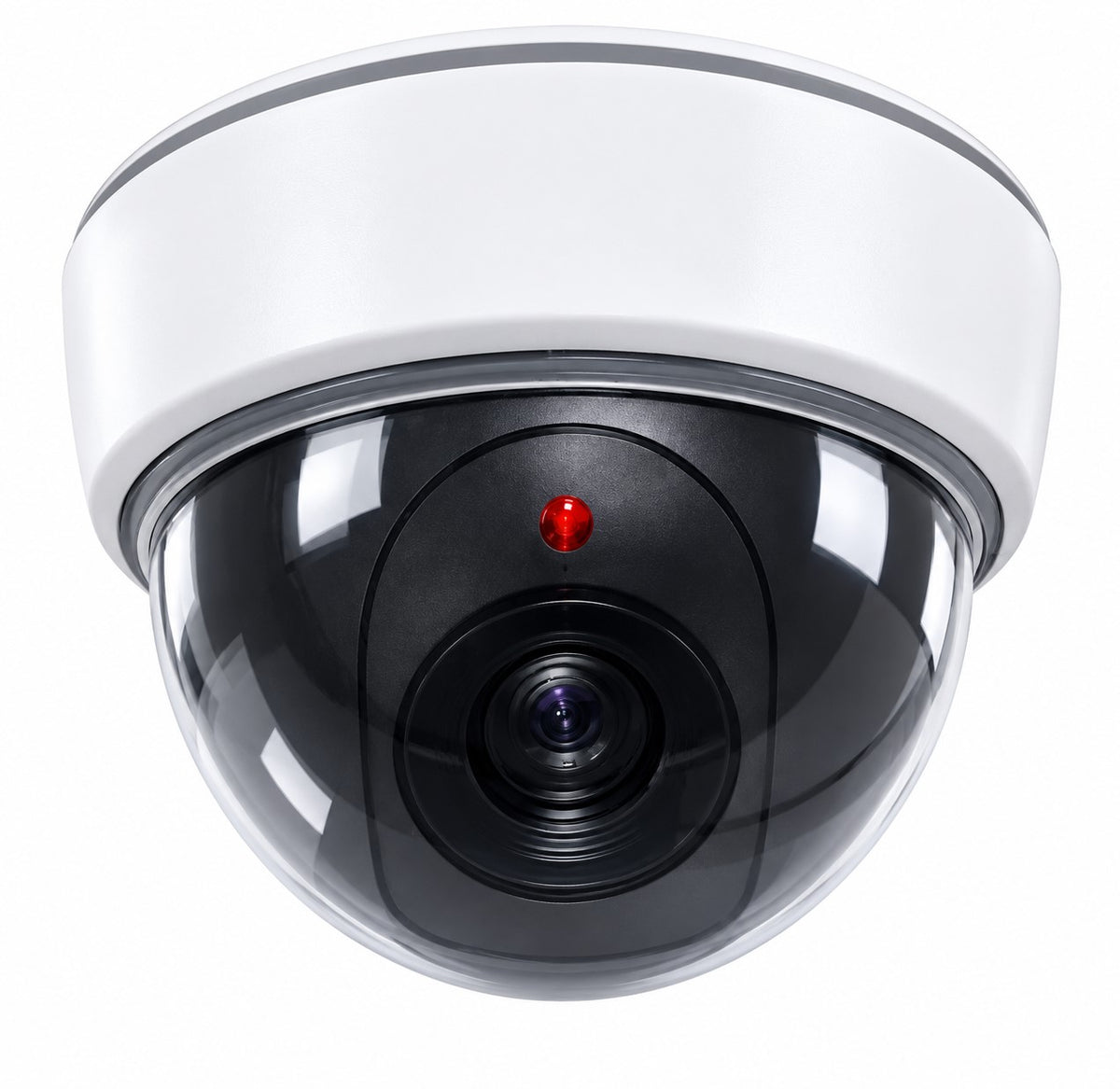 Cámara Simulada de Seguridad con LED Rojo | Techo o Pared | Funciona con Pilas