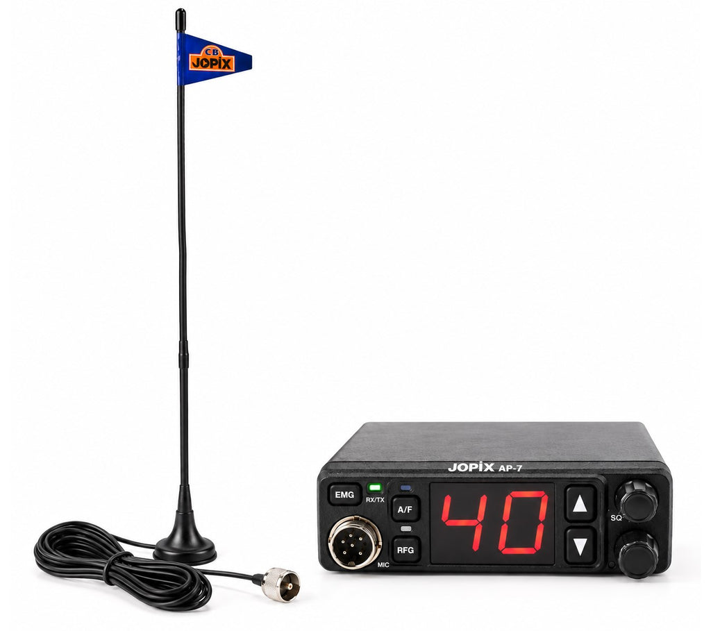 Emisora CB-27 Jopix AP-7 12/24V con Antena Magnética Jetfon MAG-7 – 40 Canales AM/FM | ASQ