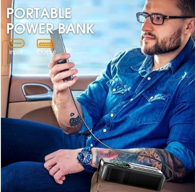 Arrancador bateria 12V, inflador neumaticos, power bank