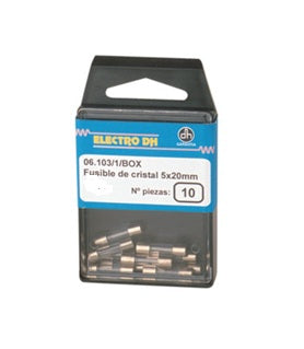 Caja 10 fusibles 6,3A, 5x20 mm, Cristal, Fusion rapida