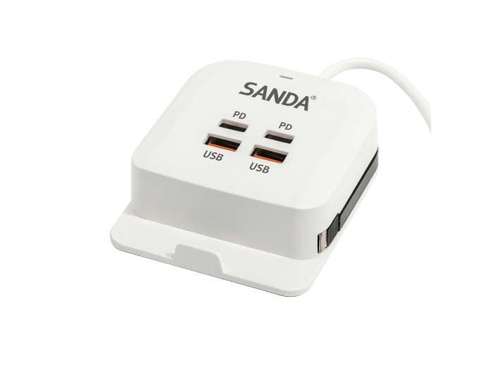 Cargador multiple 4 Puertos USB con 2 USB-C PD y 2 USB-A