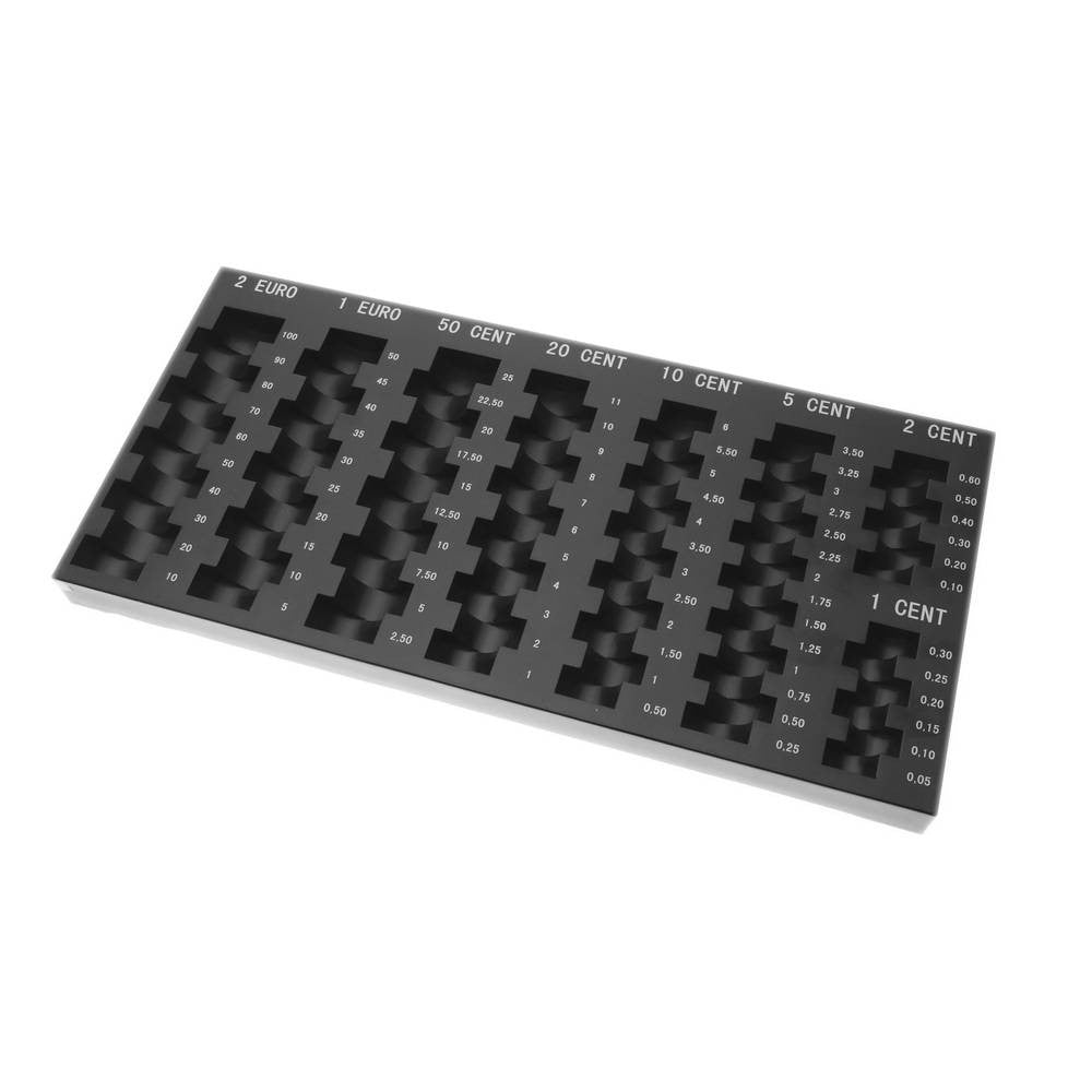 Clasificador de Monedas Euro | Organizador 7 Valores | ABS Negro