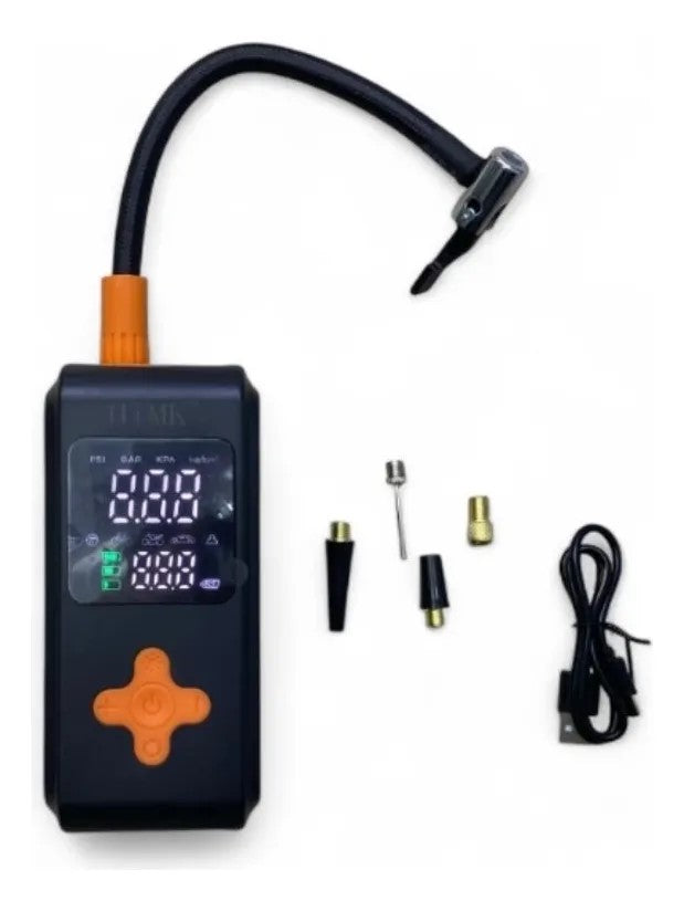 Compresor aire portatil con bateria, inflado neumaticos, vehiculos, bicis, etc.