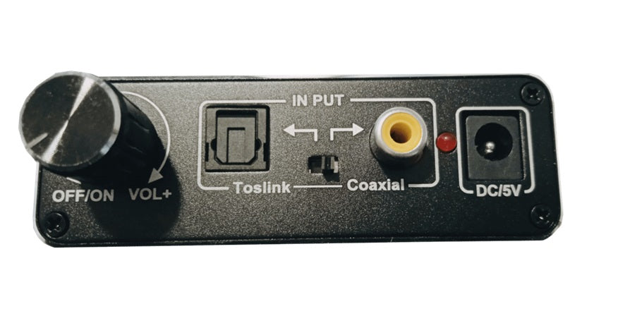 Conversor  Audio digital a Analógico , regulador de volumen, salida de auriculares