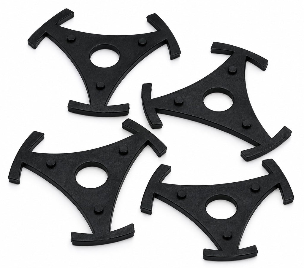 Adaptador Centrador para Discos de Vinilo 45 RPM | Pack 4 Unidades | Color Negro