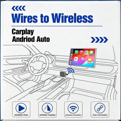 Adaptador CarPlay y Android Auto Inalámbrico | USB y USB-C | Convierte la Conexión por Cable en Wireless