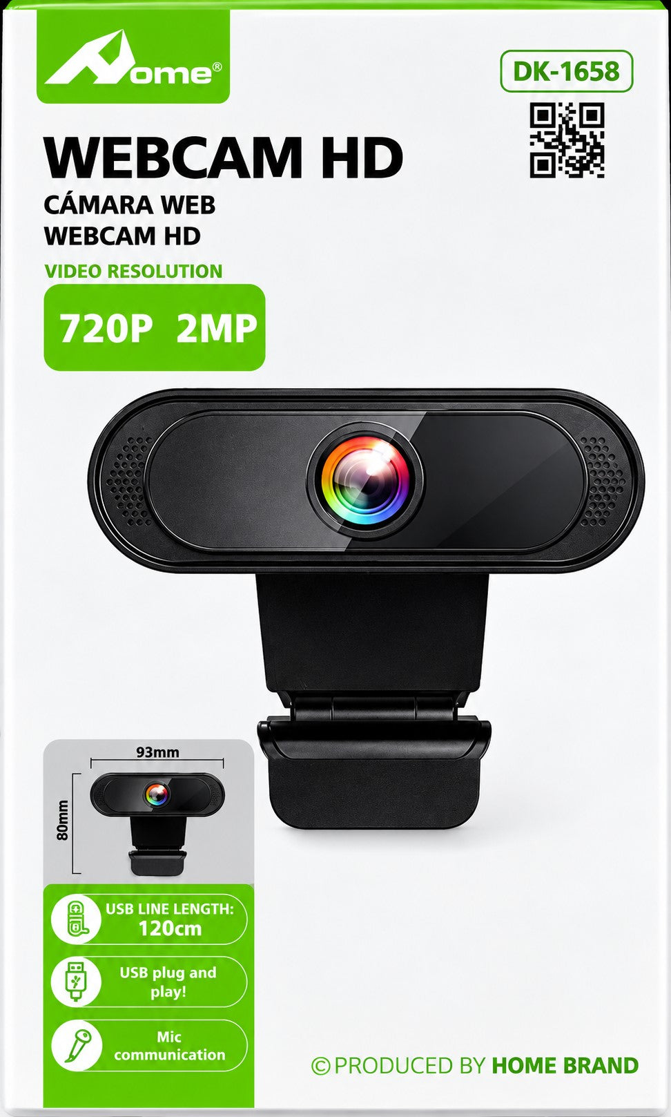 Webcam HD 720P 2MP | Cámara Web USB con Micrófono y Soporte para Monitor
