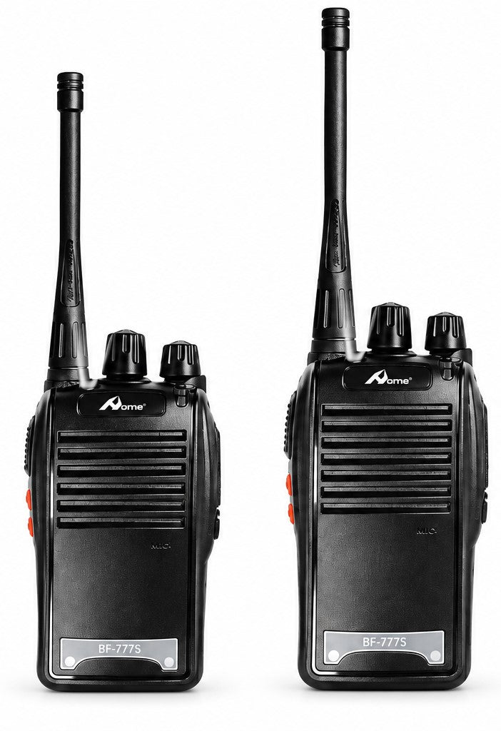 Walkie Talkie Aome BF-777S Pack 2 | UHF 400-470 MHz | 5W | 2800 mAh | 2 bases de carga