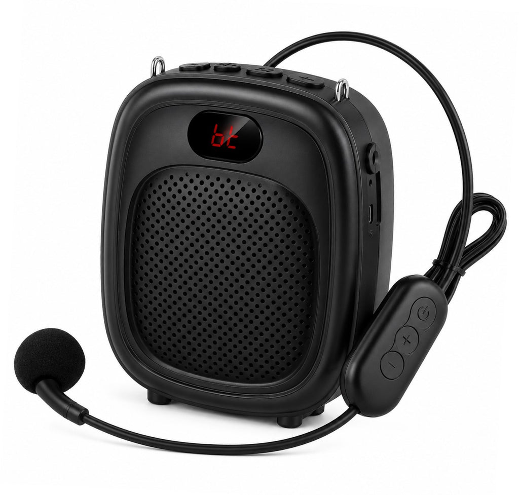 Amplificador de Voz Bluetooth con Micrófono, USB, Tarjeta TF y Grabación