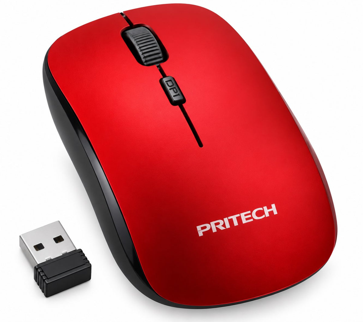 Ratón Óptico Inalámbrico USB Rojo | 2,4 GHz