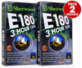 Pack 2 Cintas VHS Sherwood E180 | 3 Horas por Cinta | PAL/SECAM