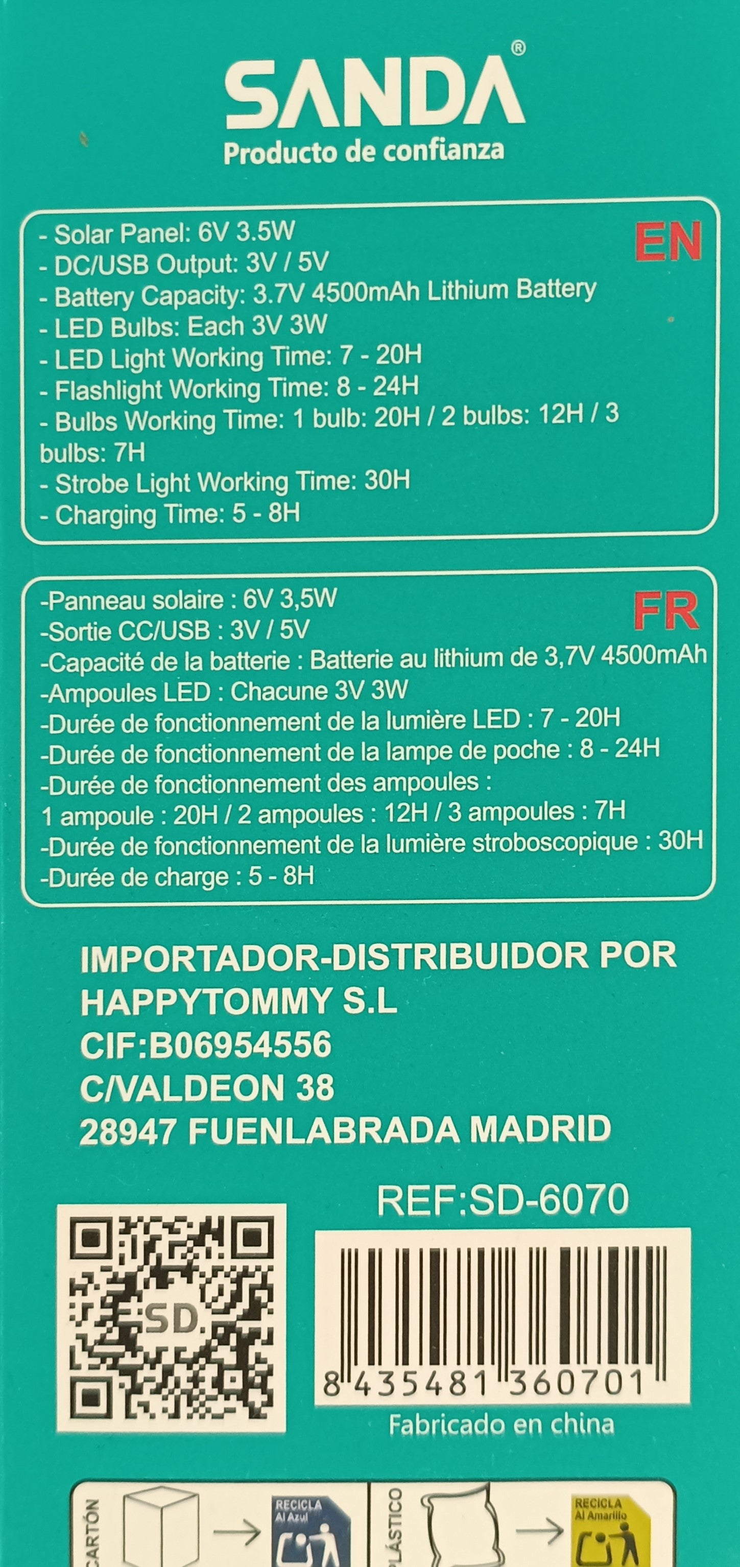 Kit Solar Emergencia Camping – Bombillas + Linterna + USB + Radio