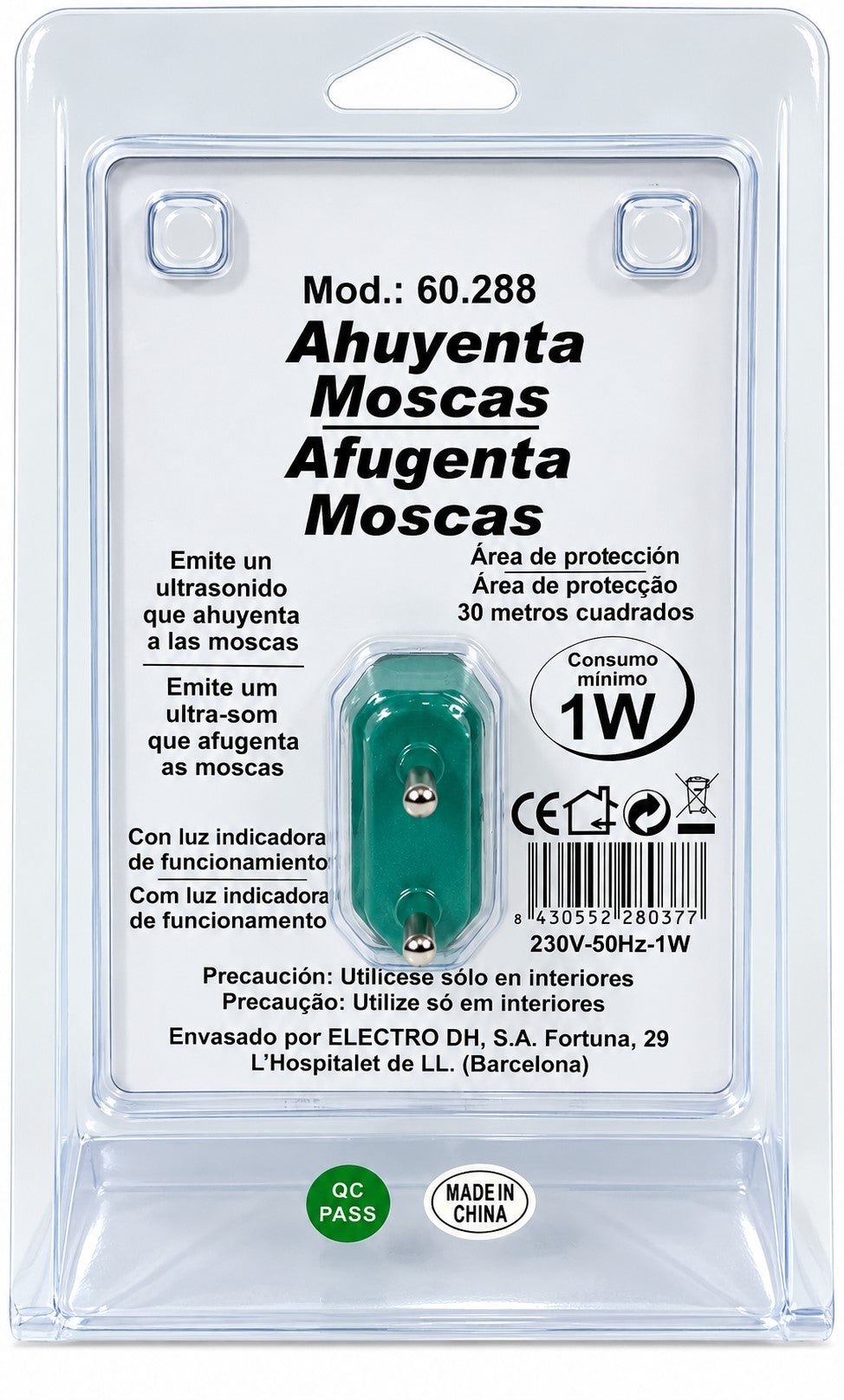 Ahuyentador Electrónico de Moscas por Ultrasonidos 30 m² 230V