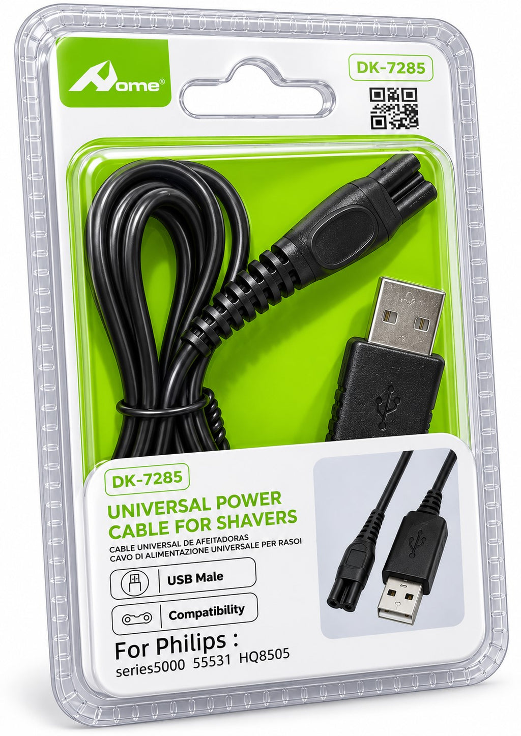 Cable USB para Afeitadoras Philips Serie 5000 – Cable de Carga DK-7