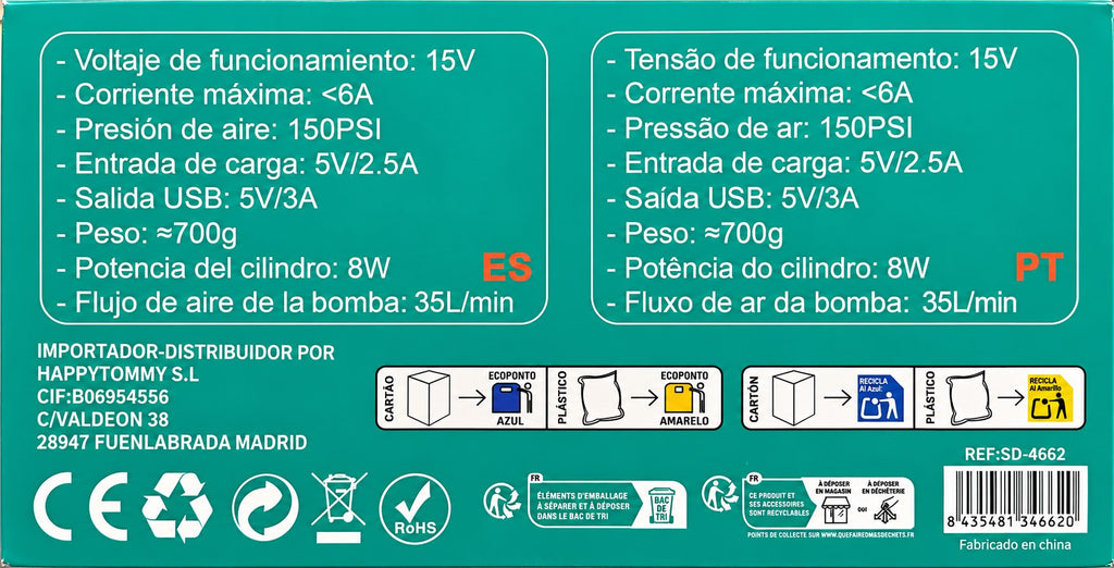Arrancador de Batería para Coche 12V con Compresor 150 PSI | Bateria Externa Power Bank y Luz de Emergencia