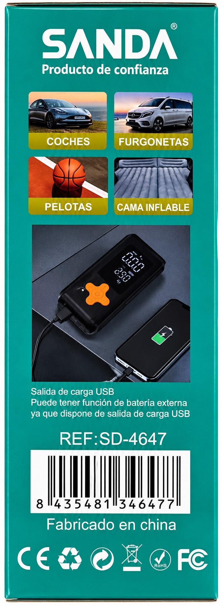 Compresor de Aire Portátil Recargable 150 PSI 80W | Inflador Digital USB-C con Parada Automática y Linterna