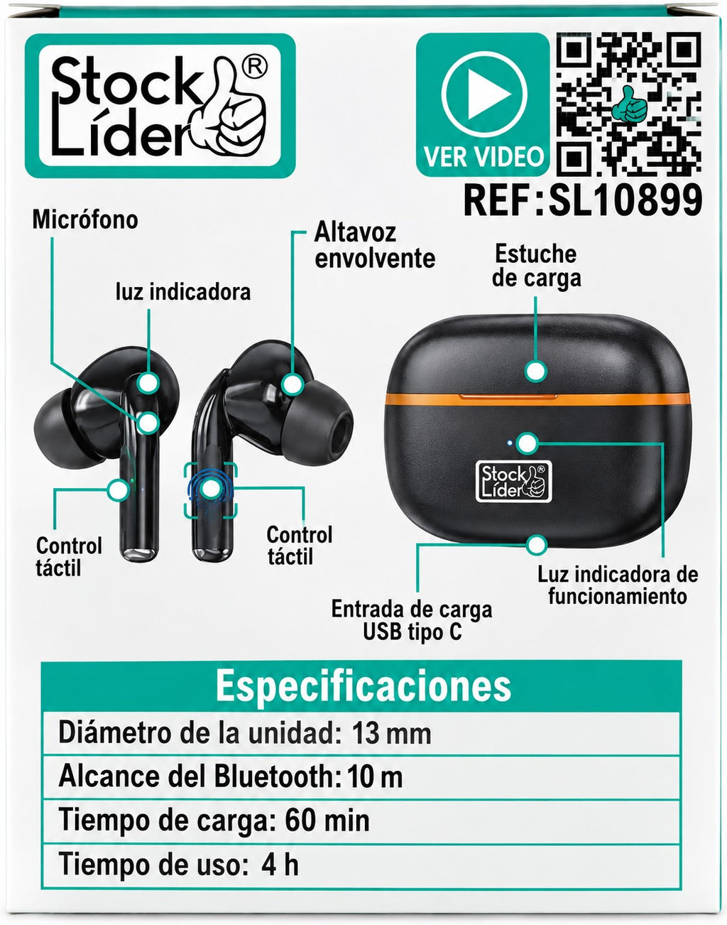 Auriculares Traductores con IA Bluetooth | Cancelación de Ruido | Estuche de Carga USB-C