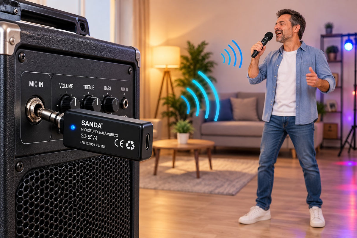 Micrófono Inalámbrico | UHF Digital Recargable | Alcance 30-50 m