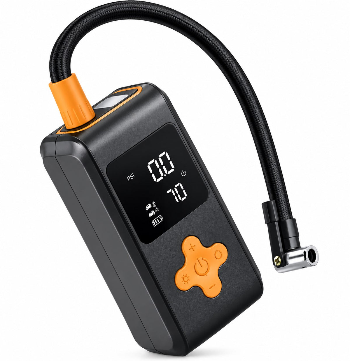 Compresor de Aire Portátil Recargable 150 PSI 80W | Inflador Digital USB-C con Parada Automática y Linterna