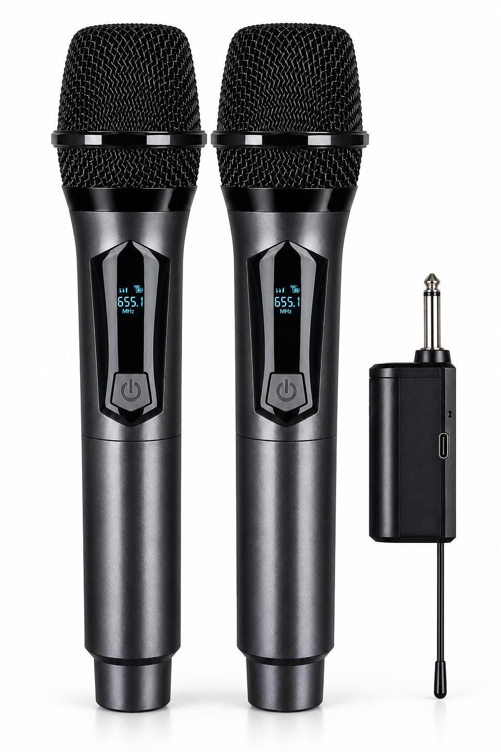 Micrófono Inalámbrico UHF WWNGR WG-U702 | Pack 2 Micrófonos + Receptor | Recargables USB-C