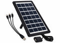 Panel Solar Portátil 6V 3,5W | Cargador USB con Soporte y Cable 3 en 1