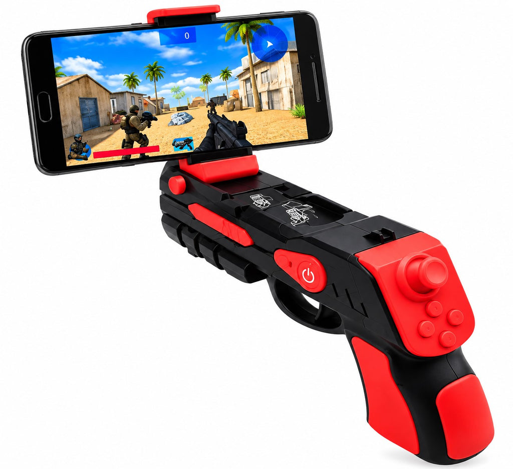 AR Blaster Pistola de Realidad Aumentada Bluetooth | Videojuegos para Móvil Android e iOS | Soporte Smartphone 4-6”