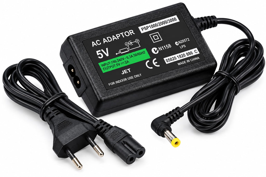 Cargador para PSP 1000/2000/3000 | Adaptador de Corriente 5V 2A 10W | Cable de Alimentación Incluido