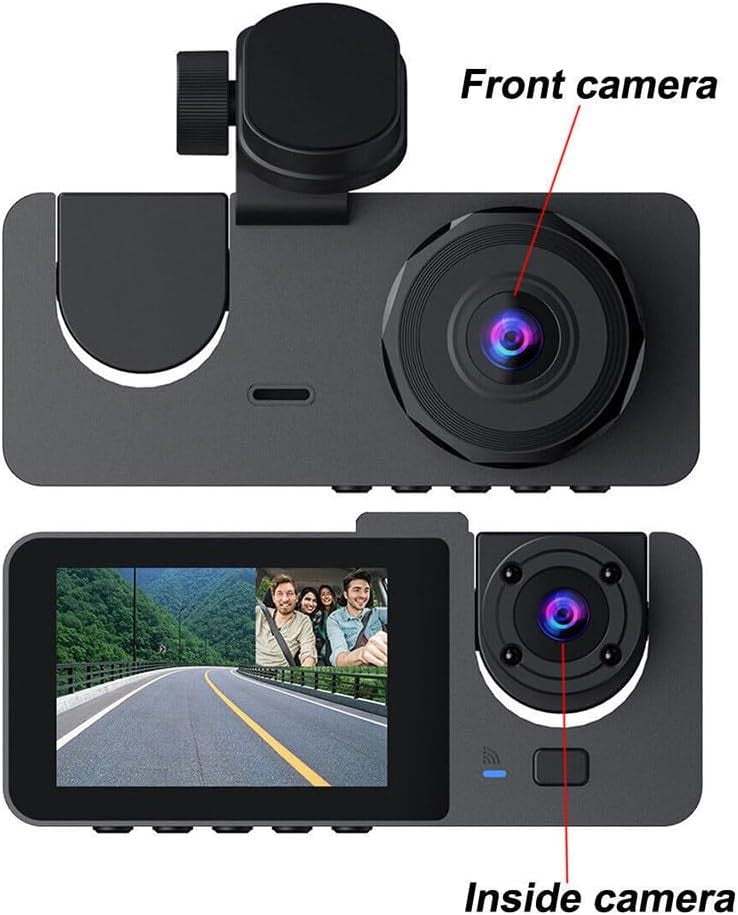 Cámara Dash Cam para Coche 1080P con Visión Nocturna, Gran Angular 170° y Cámara Trasera