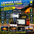 Lámpara Solar Multifunción emergencia con Altavoz y Radio | Ideal para Apagones