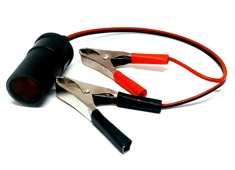 Adaptador hembra encendedor a 2 pinzas cocodrilo, bateria