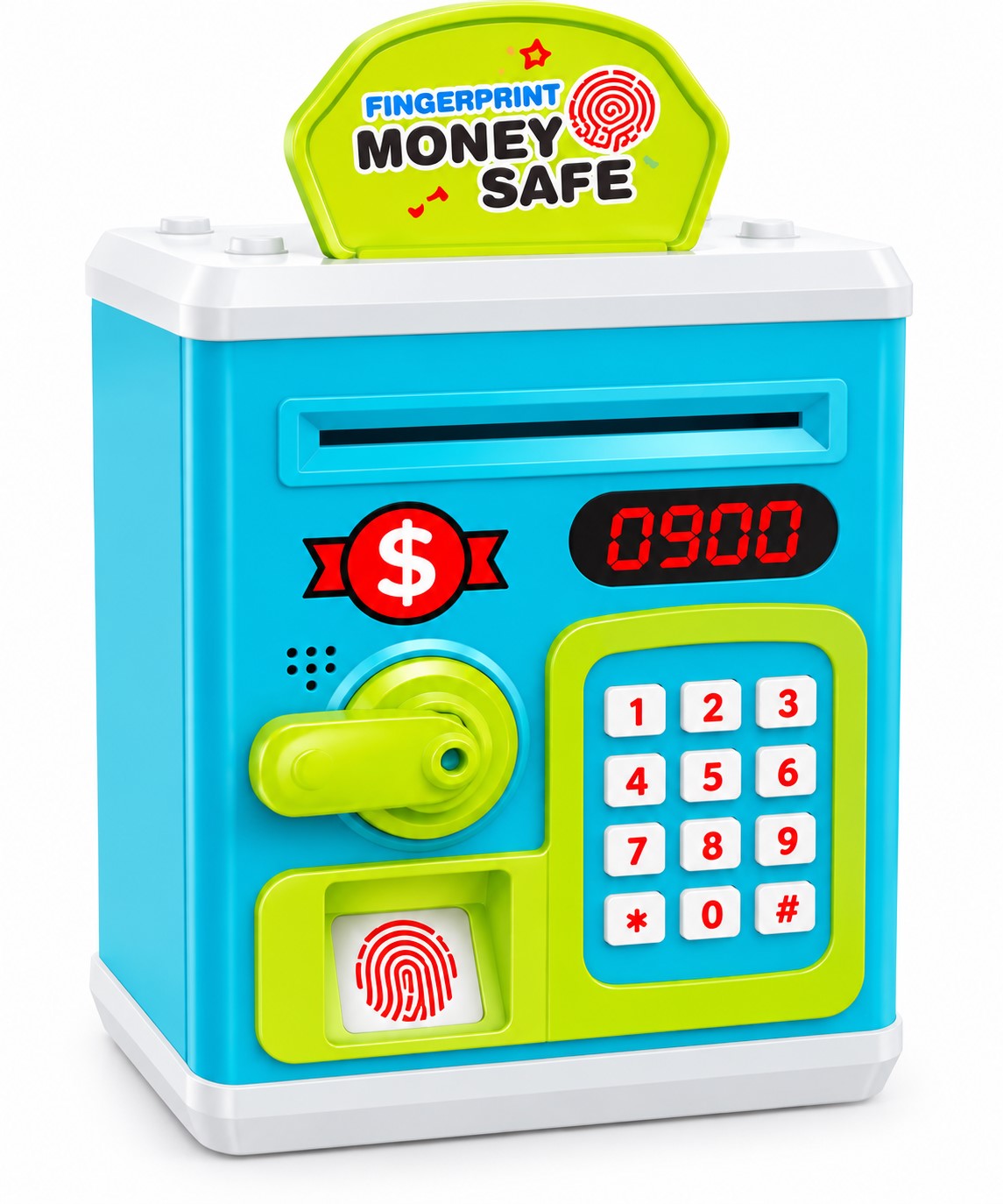 Hucha Caja Fuerte Infantil con Código y Huella | Luces y Sonidos | Money Safe