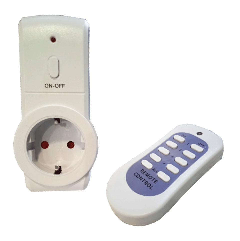 Interruptor a distancia sin hilos ON/OFF 3680W (máx.), Incluye emisor y receptor por Radio Frecuencia