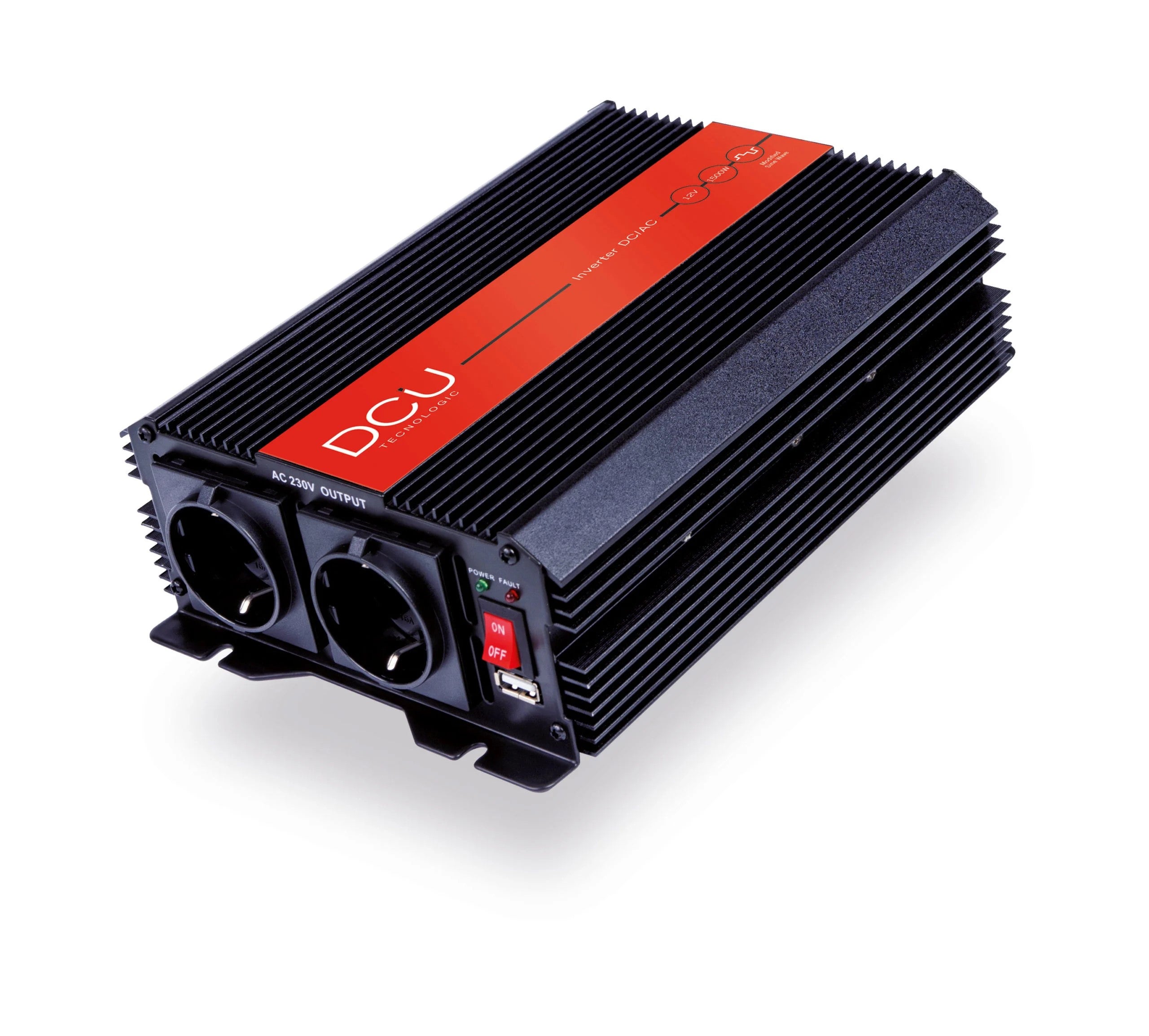 Inversor corriente 1000W. 12V a 230V, Profesional, Onda modificada, Pinzas bateria