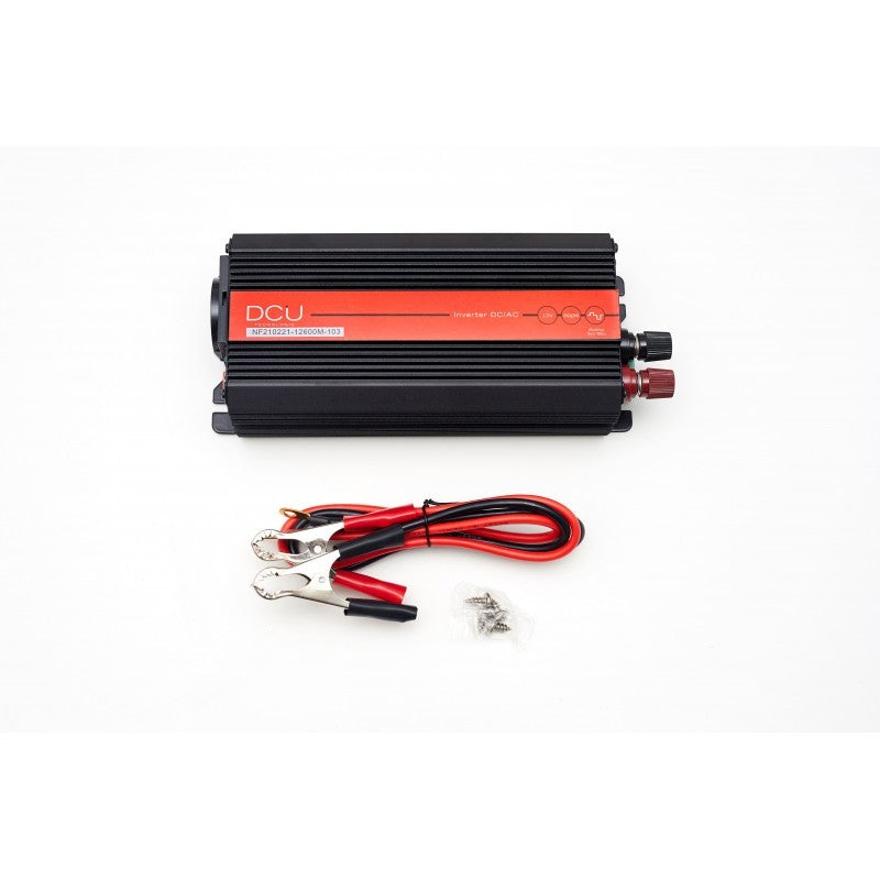 Inversor corriente 600W 12v a 230v, Profesional, Onda modificada, Pinzas bateria