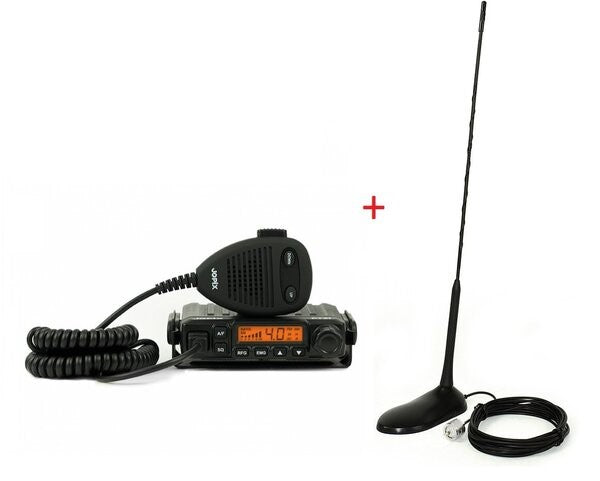 Emisora CB + Antena Extra, licencia libre, 40 frecuencias, pack emisora+antena