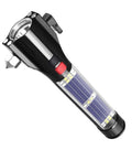 Linterna Solar, power bank, martillo y corte emergencia cinturon de vehiculo.