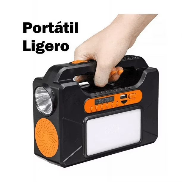 Kit Solar Emergencia Camping – Bombillas + Linterna + USB + Radio