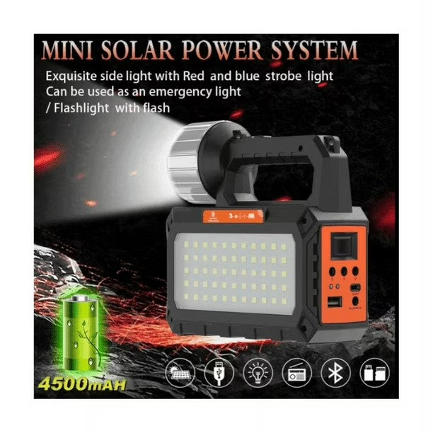 Kit Solar Emergencia Camping – Bombillas + Linterna + USB + Radio