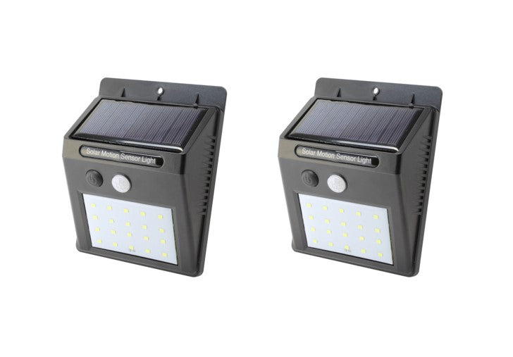 Mini aplique solar LED, 2 unidades, recargable de pared